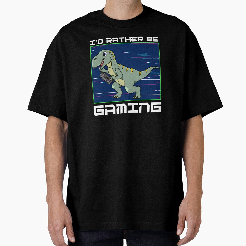I'd rather be gaming Gamer Dinosaur by Click-Like