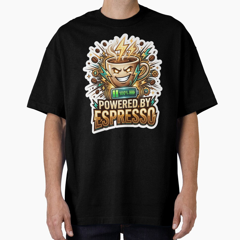 Powered By Espresso Funny Coffee Lover Design by Pixel Analytics