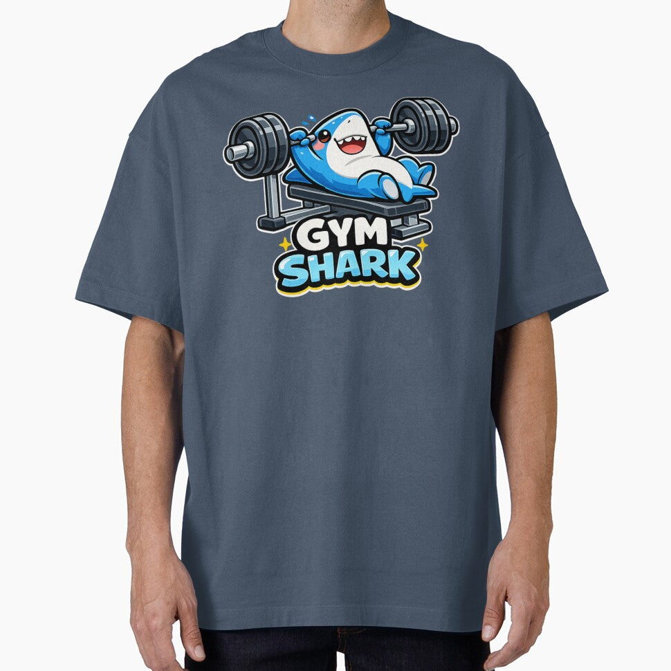 Gym Shark – Cute Kawaii Shark Bench Press Gym Sticker by les 3 cerises store