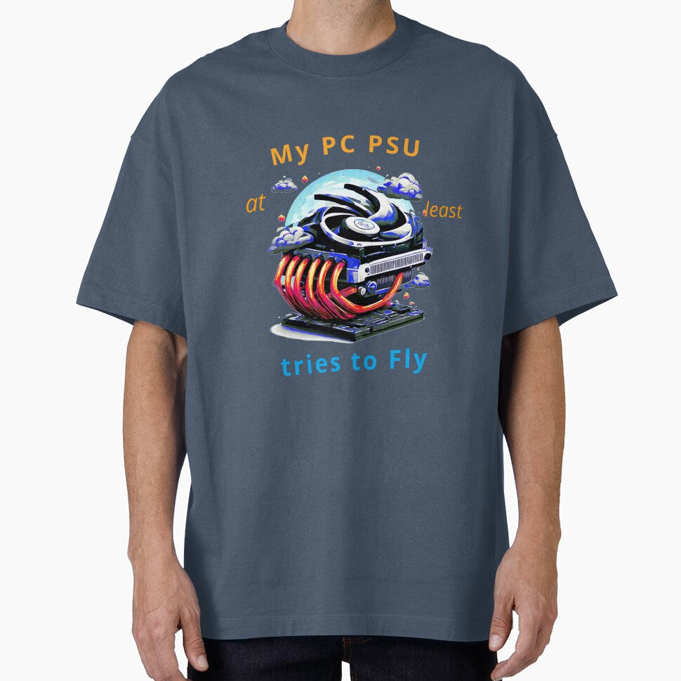 PSU tries to Fly, a funny computer gift, for the geek and cpmputer lover by PiperParrot