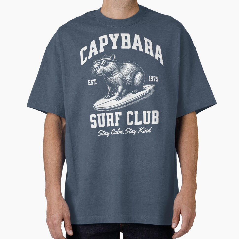 Cool Capybara Surfing Vintage Style by EthosWear