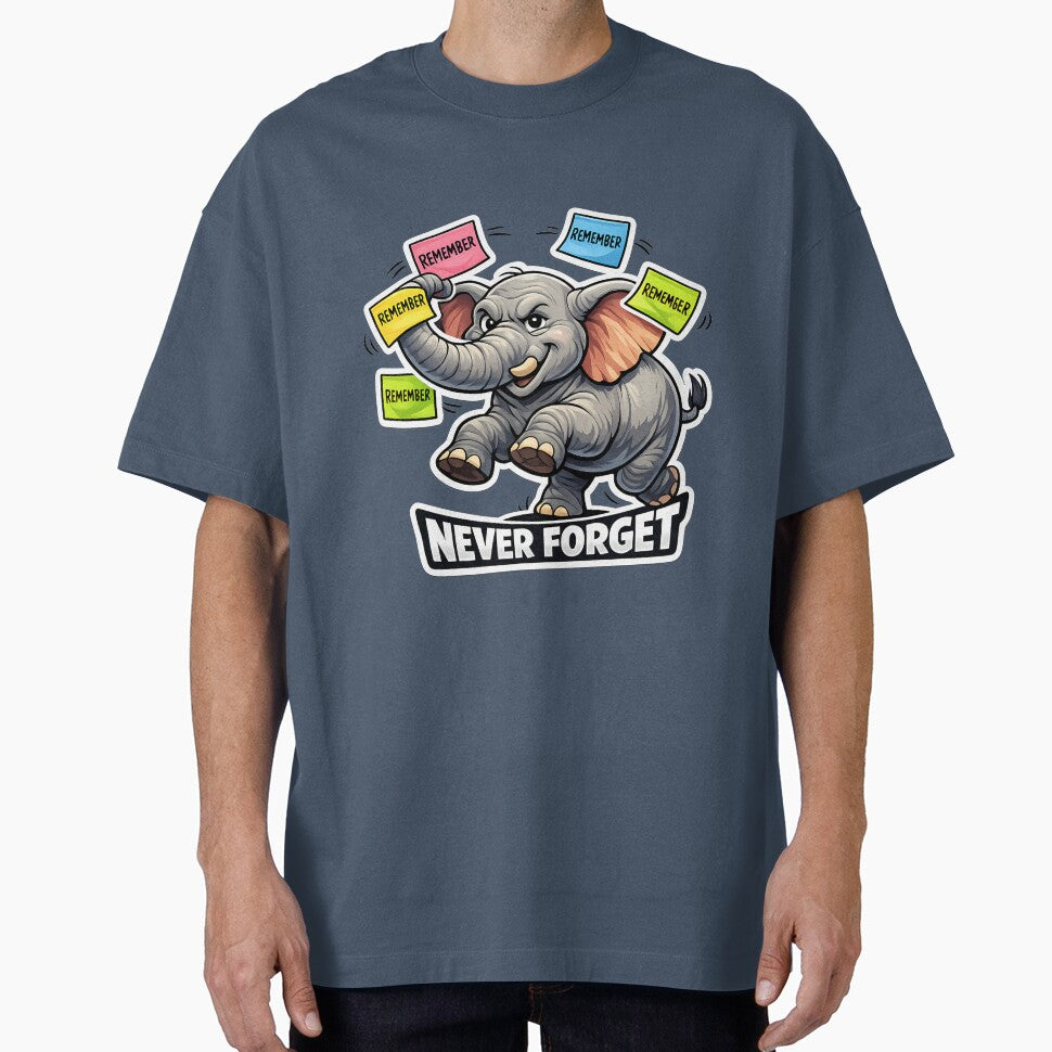 Never Forget Funny Elephant Cute Animal Meme Design by lazygum