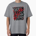 System Error Freedom Found Minimalist Typography  Neon Blue Design by GoGreenlove