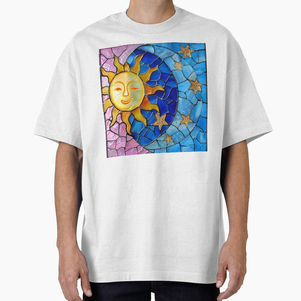 Enchanting Sun and Moon Stained Glass Art by mebraart