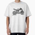 Minimalist white line art sports motorbike by OutdoorMemories
