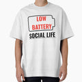 Low Battery Social Life Funny Introvert Humor Design by LowBatteryStudio ⭐