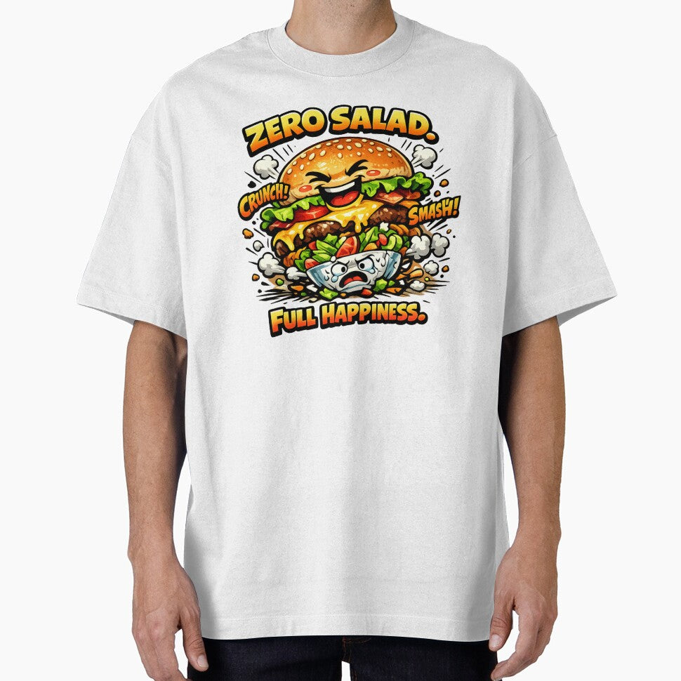 Zero Salad Full Happiness: Comedy Burger Over Healthy Salad by irfanshikh