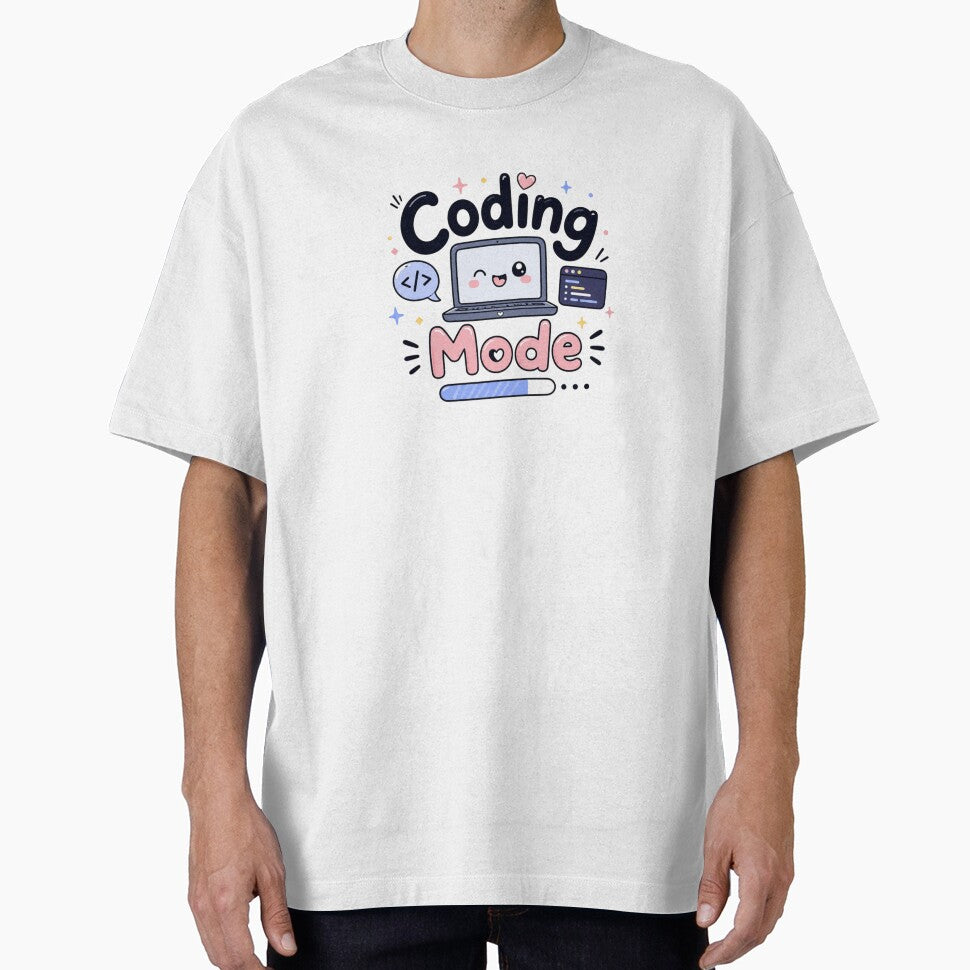Coding Mode Cute Kawaii Programmer Laptop | Funny Coding Quote Sticker by Sanika arts