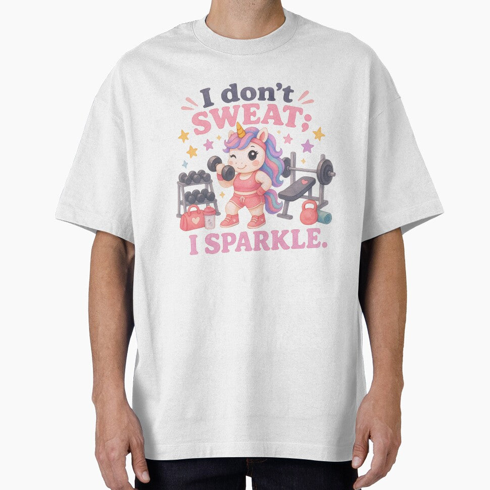 I Don't Sweat; I Sparkle – Cute Kawaii Gym Unicorn Workout Motivation by p-frosty-design