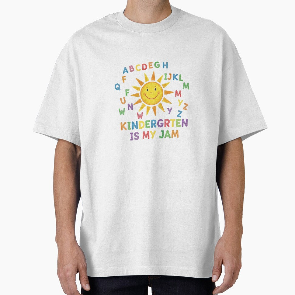 Kindergarten Is My Jam crayon alphabet sun cheerful teacher gift by language-des