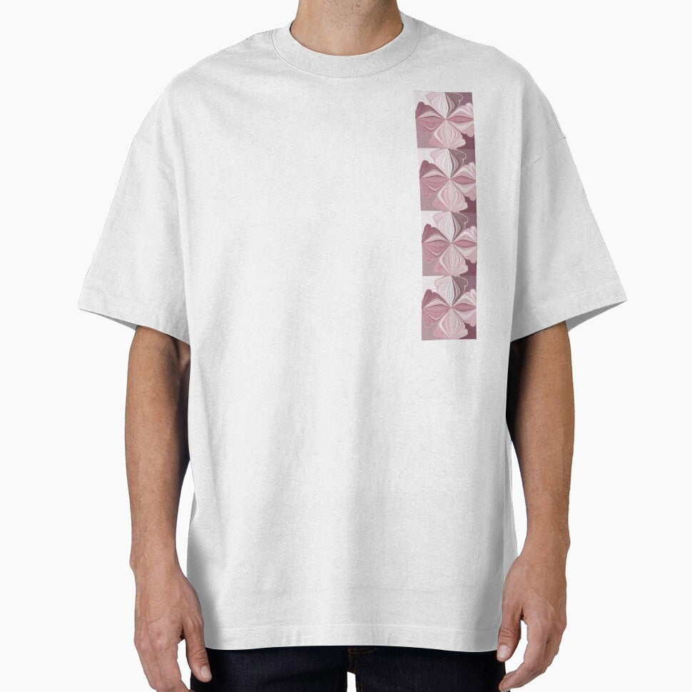 Soft Pink Abstract Geometric Floral Pattern by SahmatArt