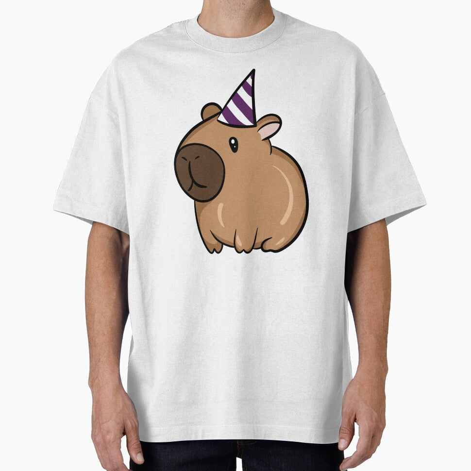 Cute Party Capybara - Funny Animal with Birthday Hat Illustration by LYAN-STORE
