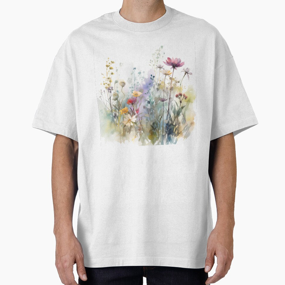 Elegant Purple and Yellow Watercolor Wildflowers by VibeShift Studio
