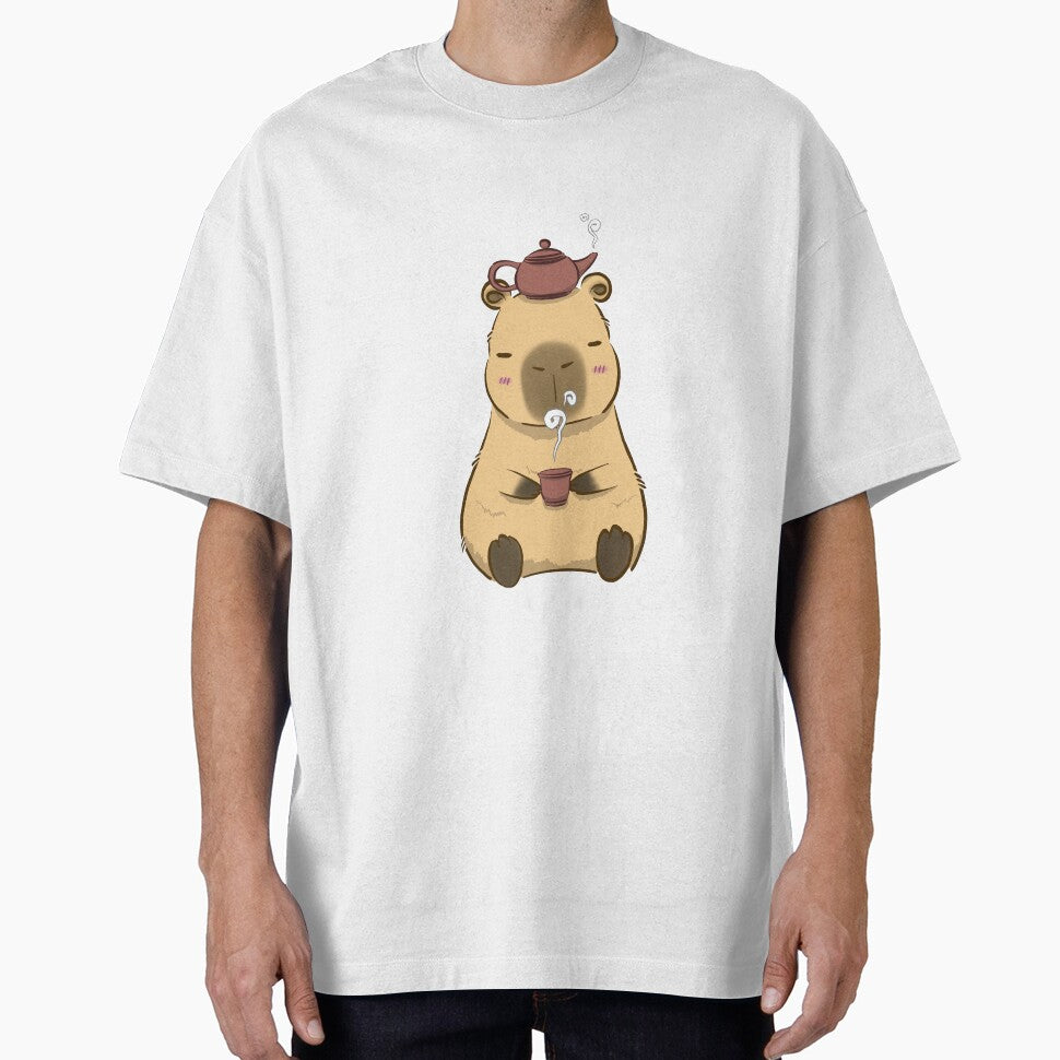 Cute Cozy Capybara Drinking Tea by HinokoCraft
