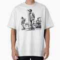 Minimalist Line Art of Oasis Performing – Retro Britpop Band Design by SmartProof Branding
