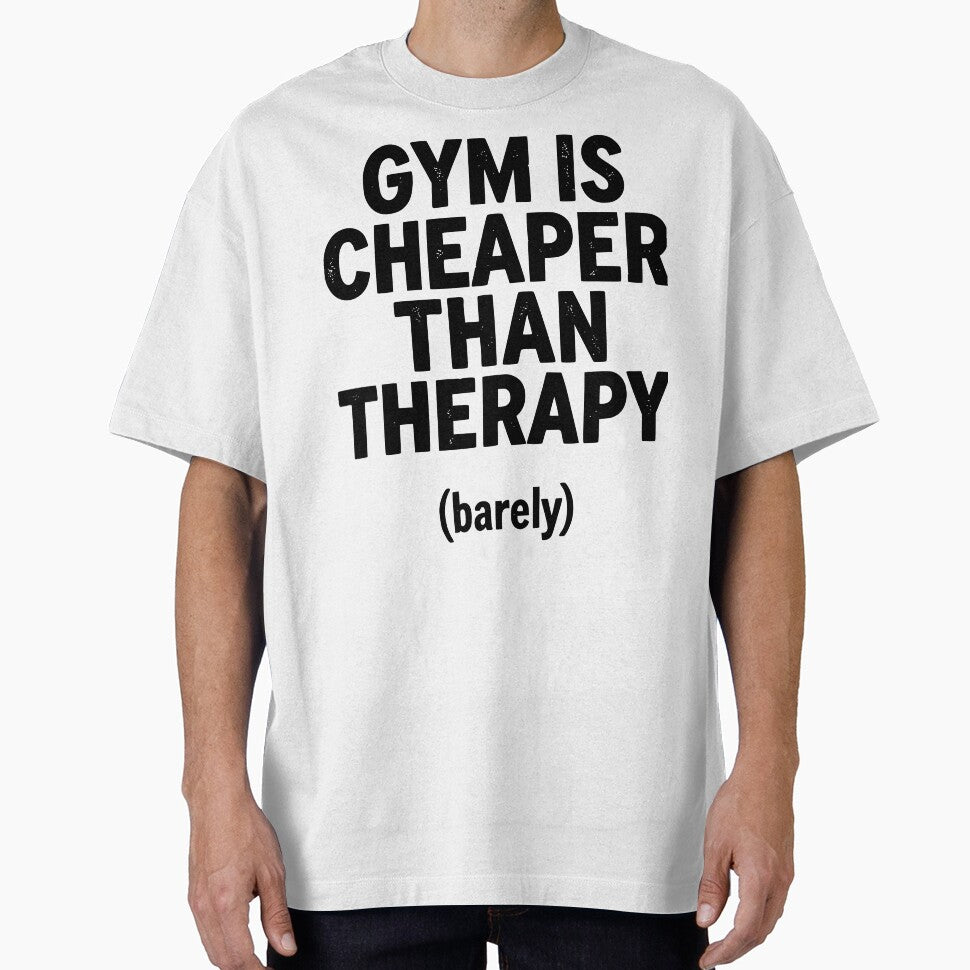 Gym Is Cheaper Than Therapy Barely Funny Workout Mental Health by GallaresDesign