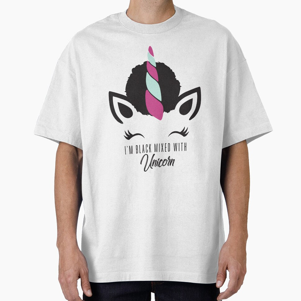 Afro Puff Black Girl Magic Unicorn Shirt - Cute Eyelashes by LittleBlkTees
