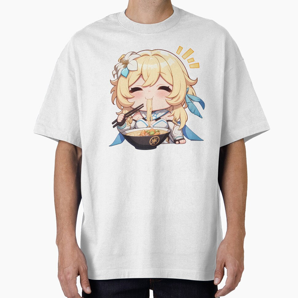 Traveler Lumine Genshin Impact Chibi Ramen Noodles Sparkles by mildaclairmo