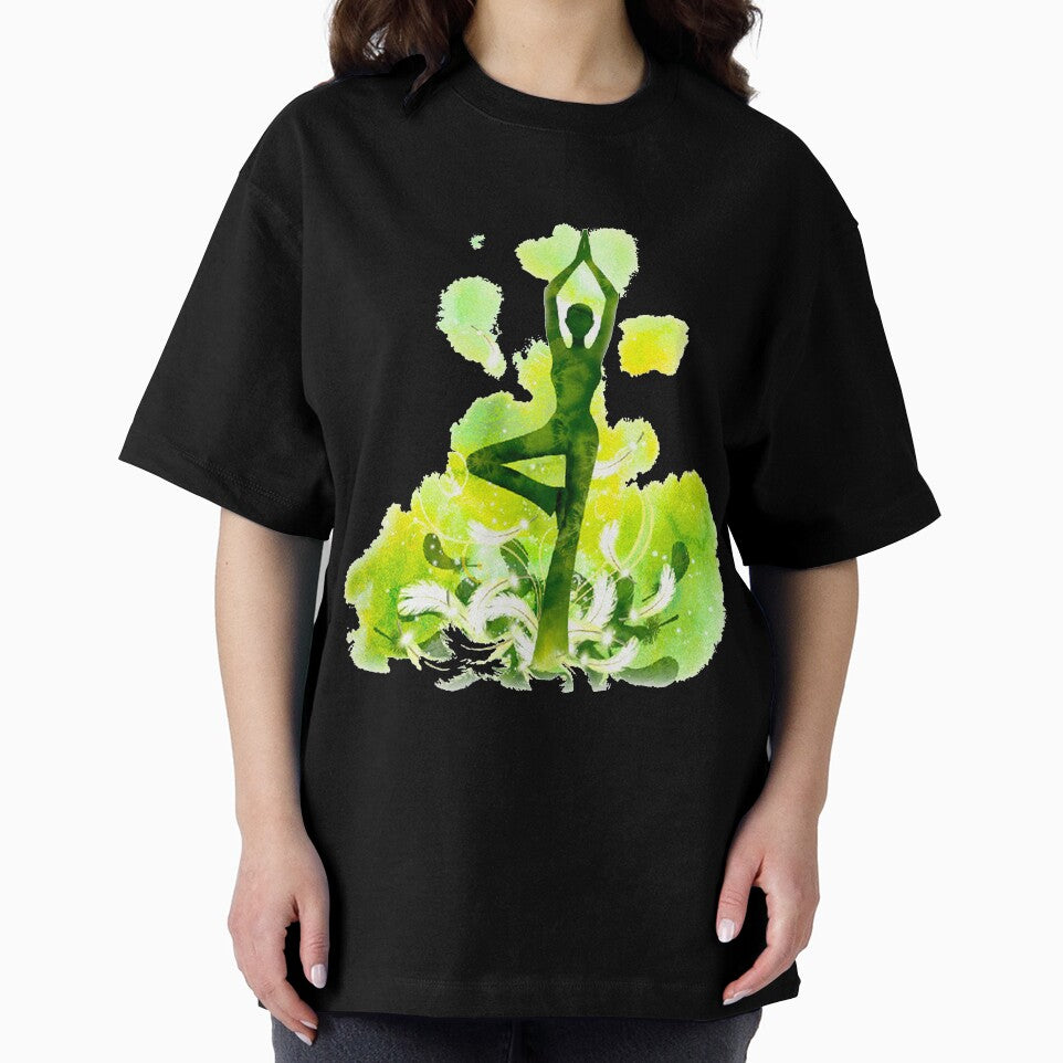 The yoga tree pose in lime color by munaykidisenios