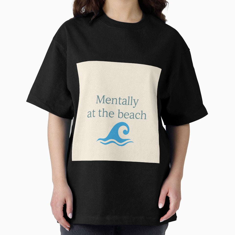 Mentally at the Beach Minimalist Wave Design by PunchlinePress