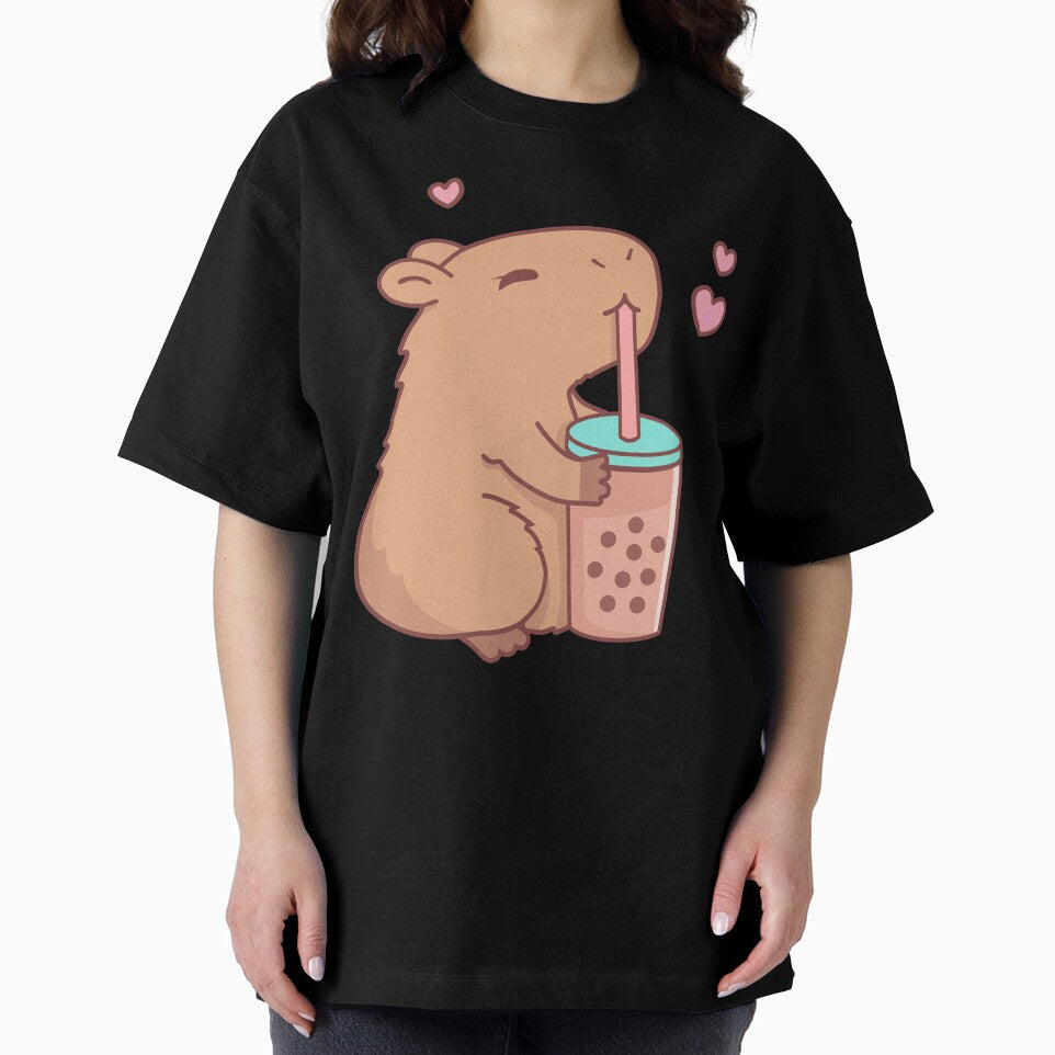 Cute Capybara Loves Boba Tea by EpochEchoes