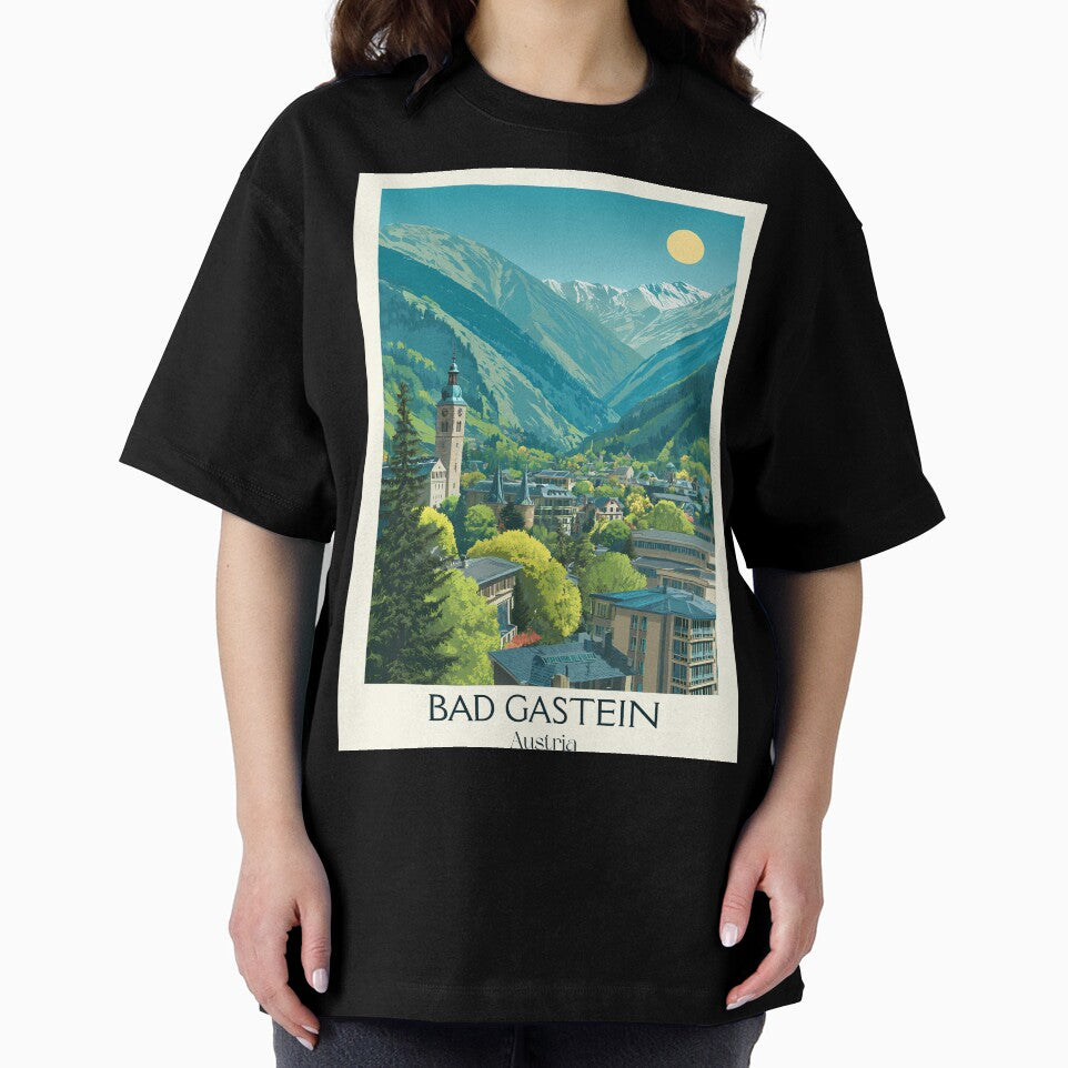 Bad Gastein Austria Vintage Travel Poster - Historic Spa Town View by TuncGK