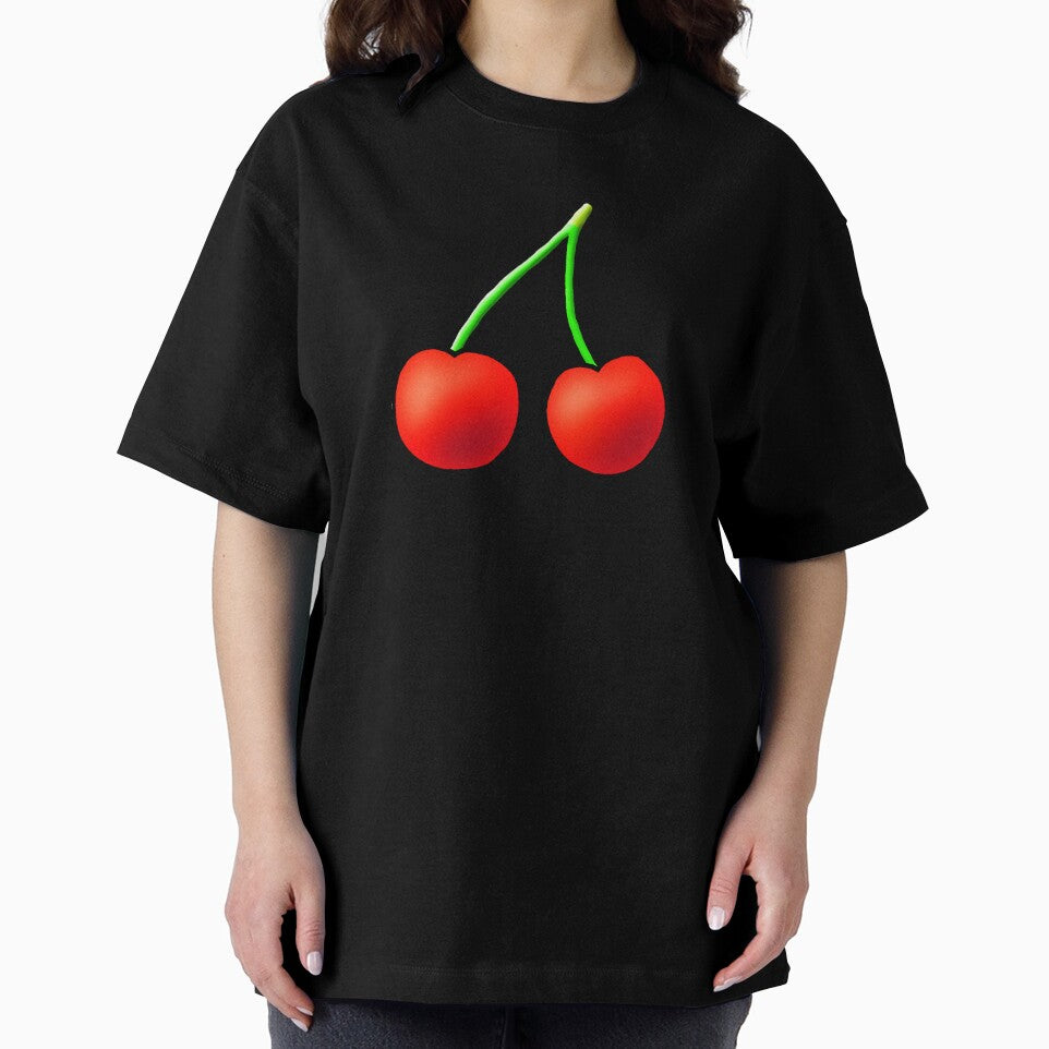 Red Cherry Pattern White by Julie Erin Designs
