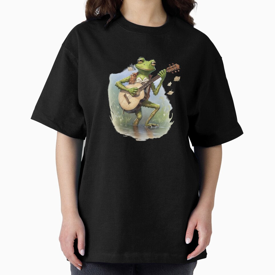 Frog playing guitar in the water by Remek-Design