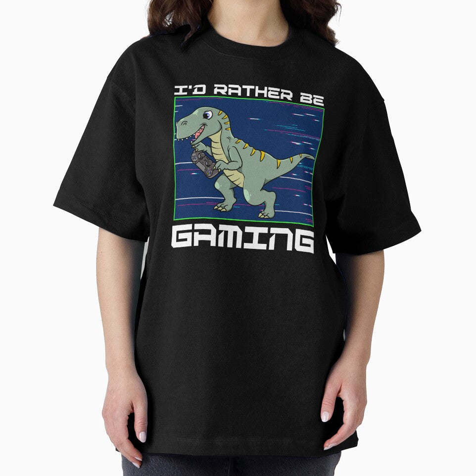 I'd rather be gaming Gamer Dinosaur by Click-Like