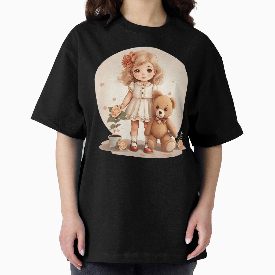 Girl and Teddy Bear by Neranchara