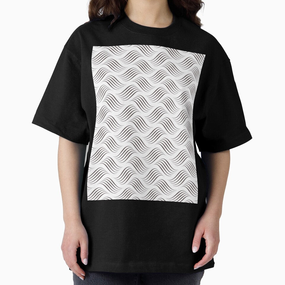 Dark Brown and White Wavy Tessellation Pattern Pairs DE 2022 Popular Color Nomad DET697 by ColorOfTheYears