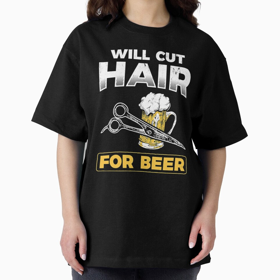Will Cut Hair For Beer Barber Hair Hairdresser Pullover Hoodie by AdonisShop