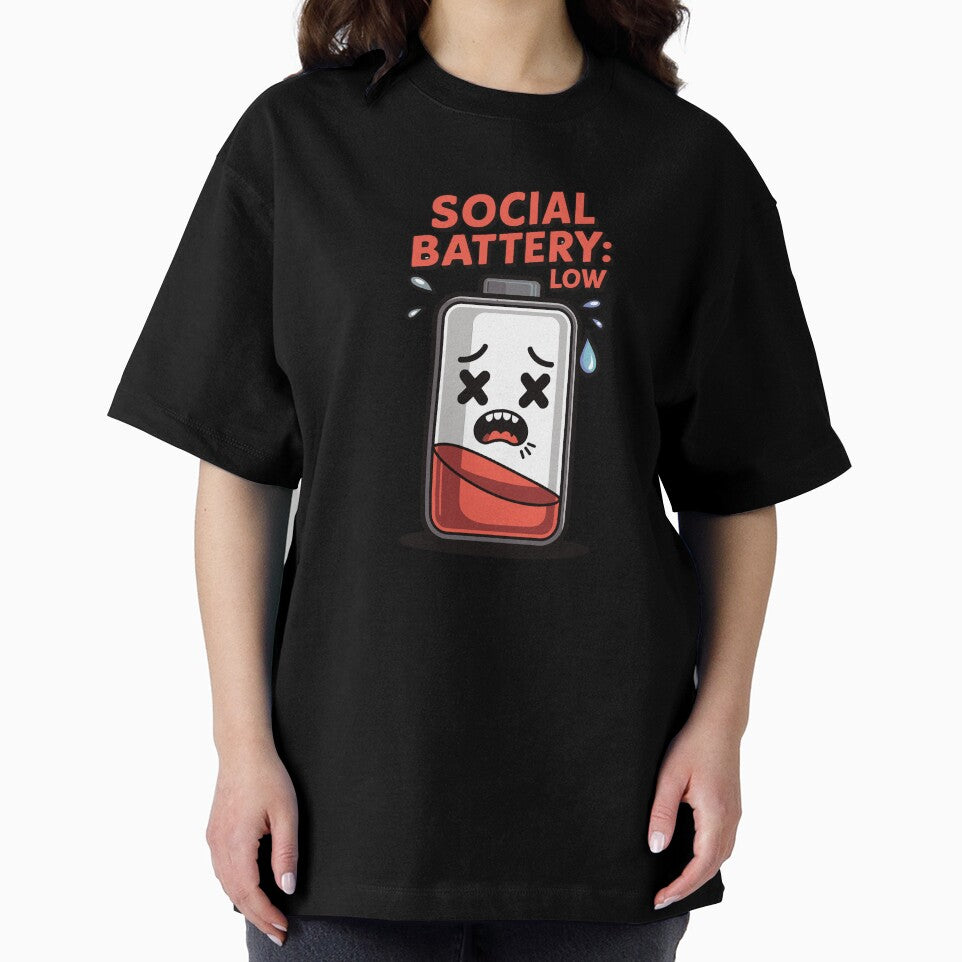 Social Battery Low – Funny Introvert T-Shirt by SorryFrog