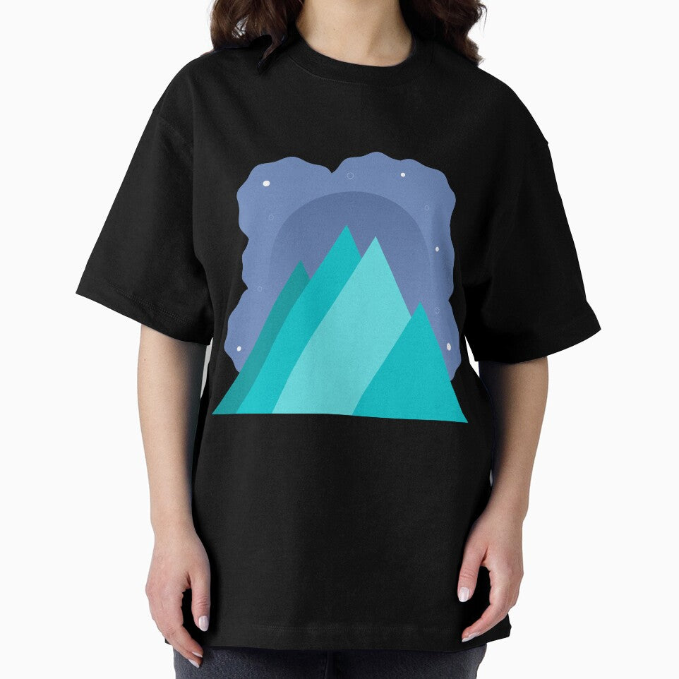 TEAL MOUNTAINS PURPLE NIGHT SKY MINIMALIST ILLUSTRATION Purple BG by MiraiDesigns by miraidesigns