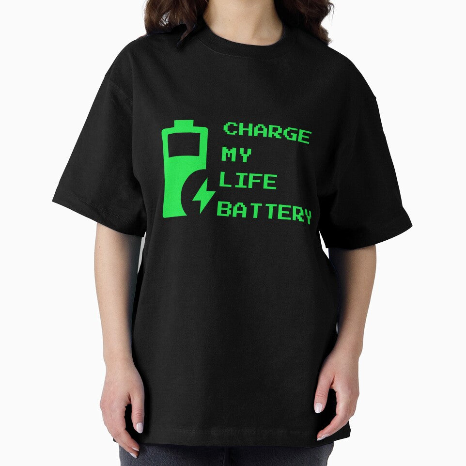 Charge My Life Battery - Funny Introvert Low Energy Pixel Art by vividlukas