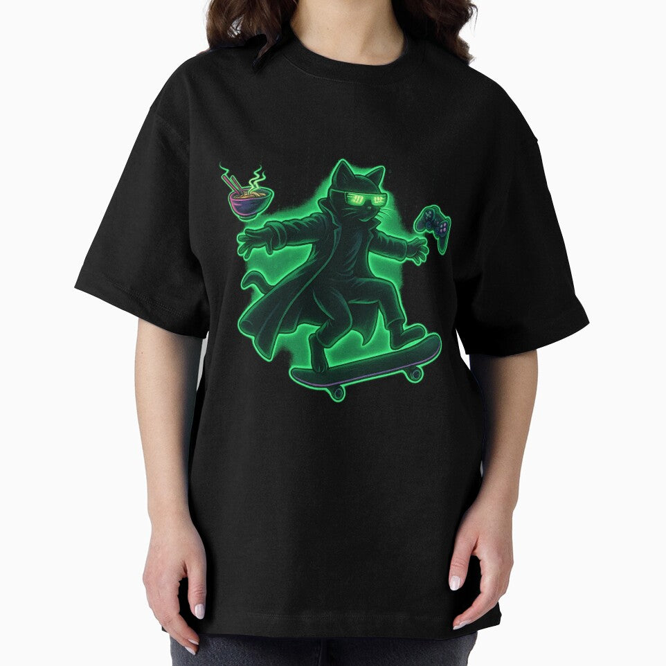 Meowtrix Reloaded 2– Glitch Cat in a Matrix-Inspired Cyber Aesthetic by NullandPrinted