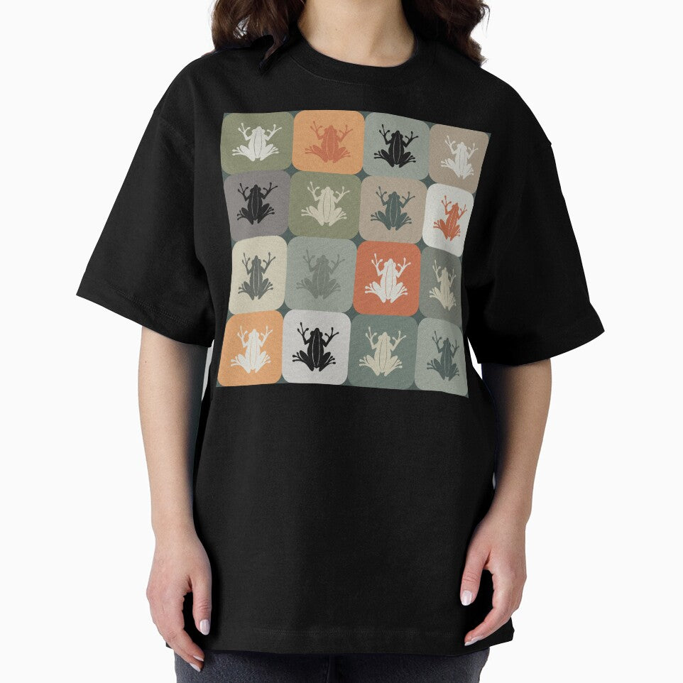 Frog Checker Pattern – Retro Earth Tones by wild.geranium.design