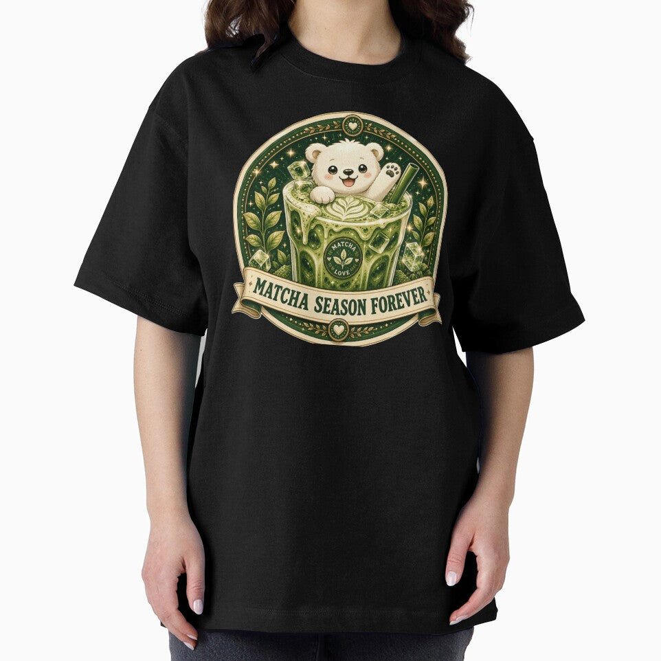 Cute Matcha Iced Latte Bear Aesthetic by BrewmarkStudio
