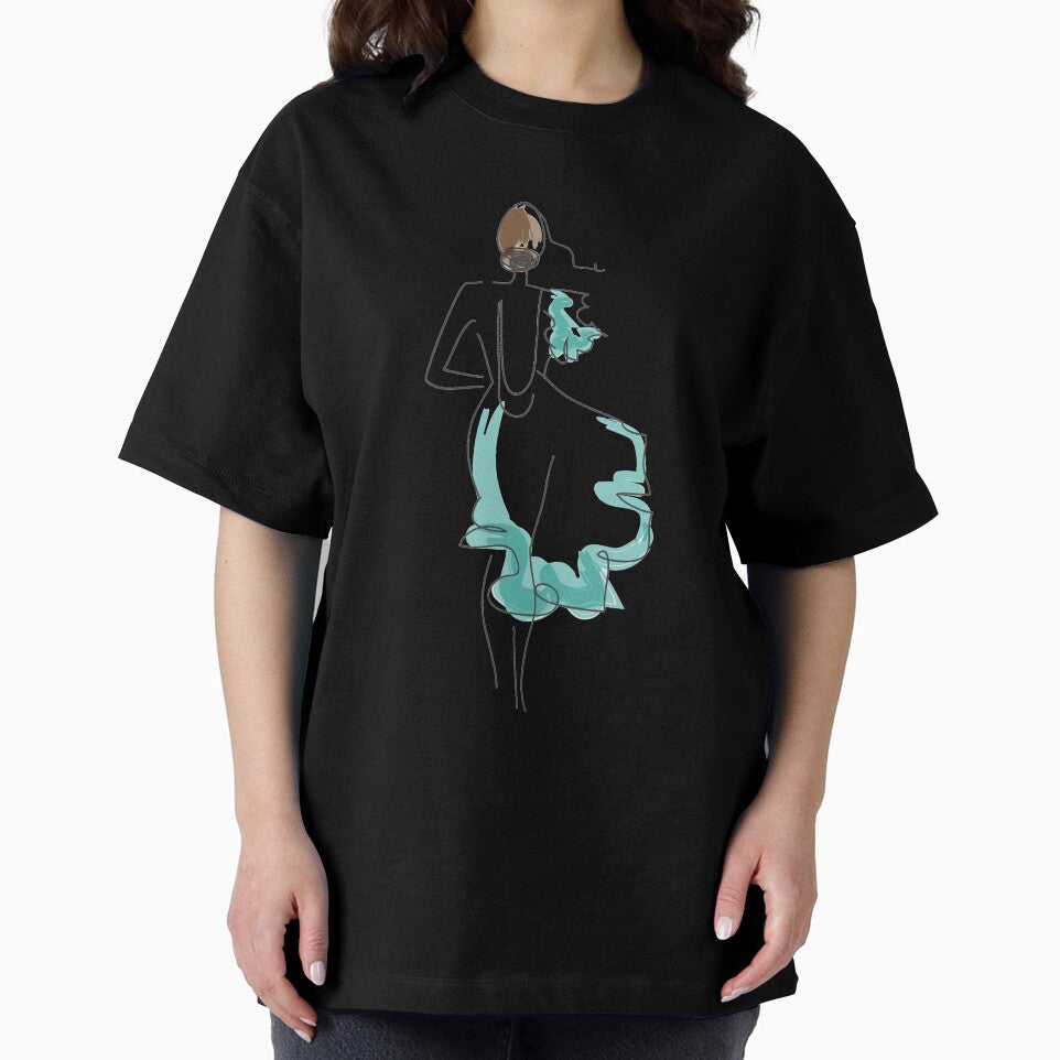 Stylish, Minimalist Model Fashion Feminine Line Art Drawing by RLYGR8