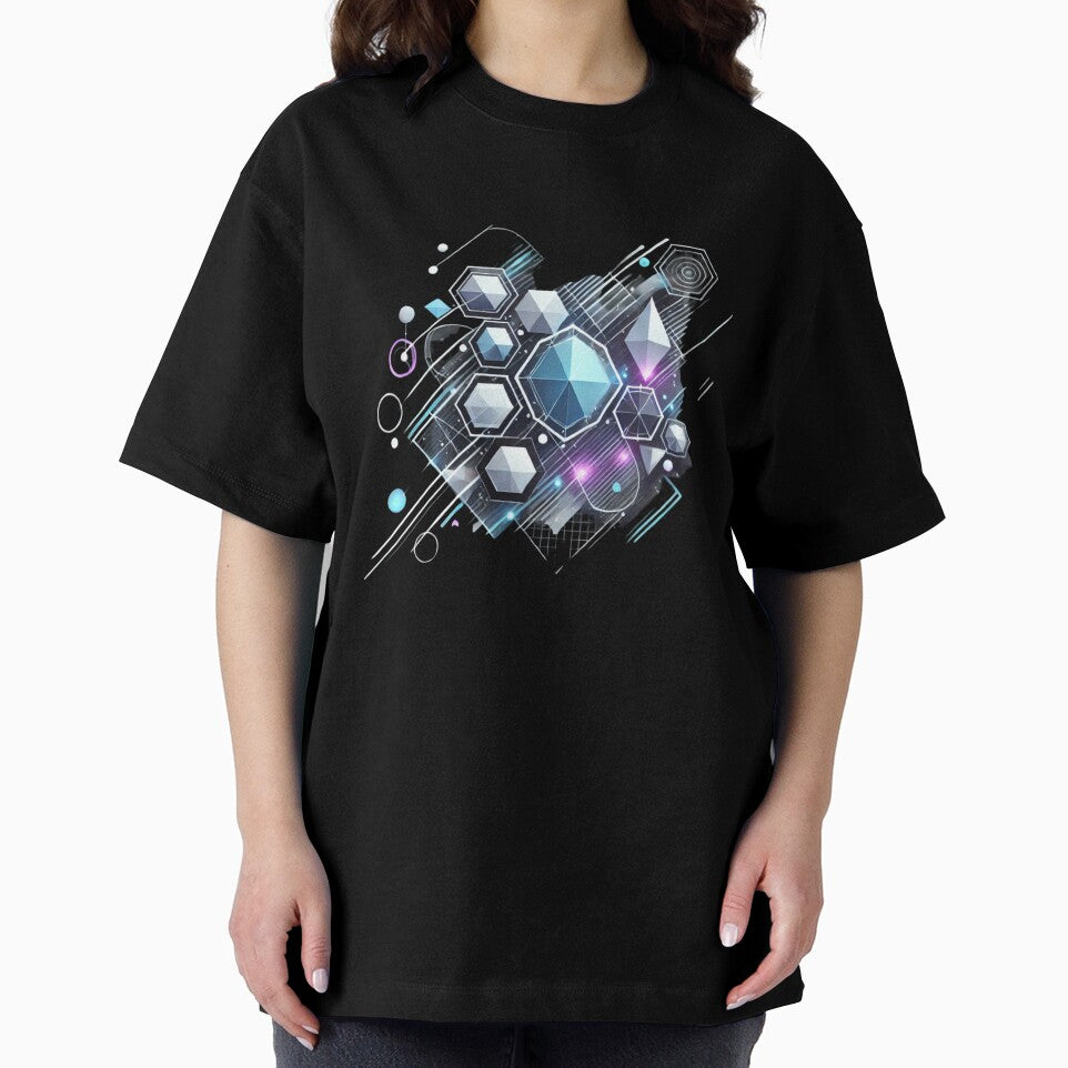 Futuristic Geometric Design - Abstract Shapes with Glowing Accents by Desireehaz