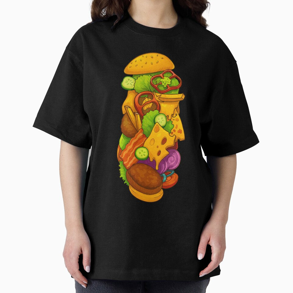 Ultimate Stacked Burger Cartoon Art by AgAndOl