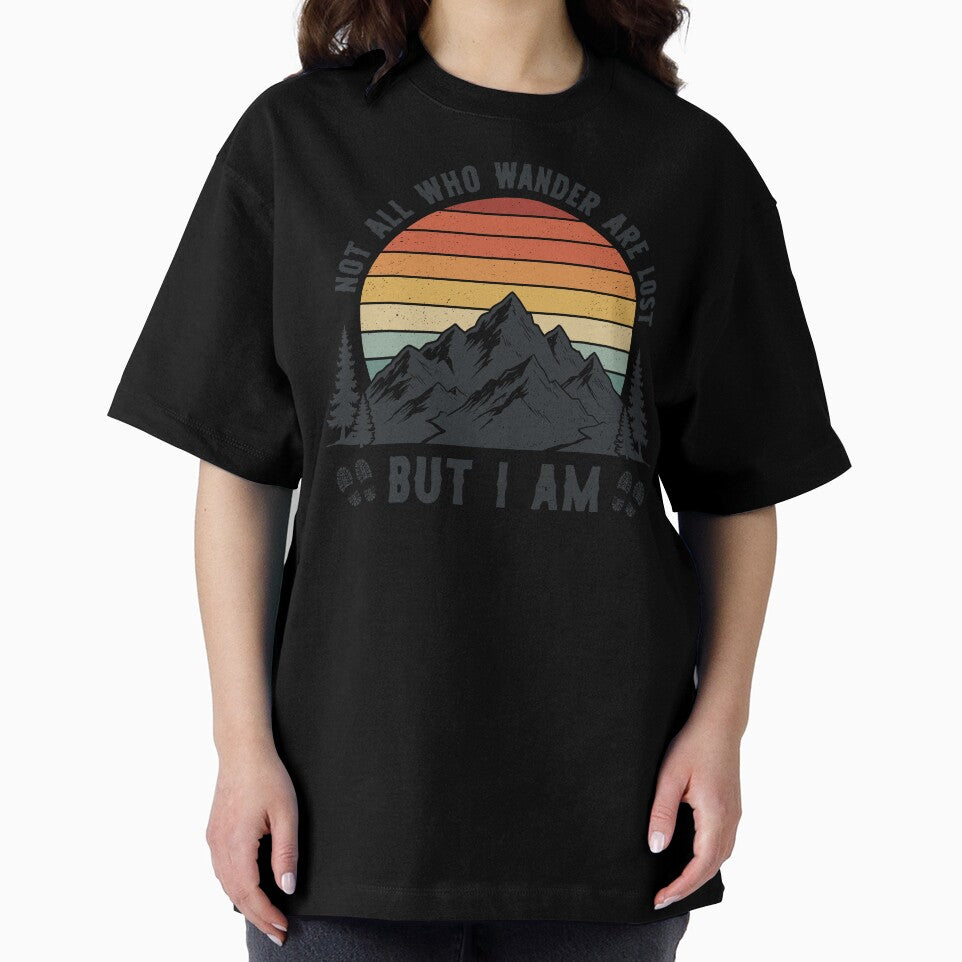 Funny Not All Who Wander Are Lost But I Am Vintage Hiking Mountain by RareBunny