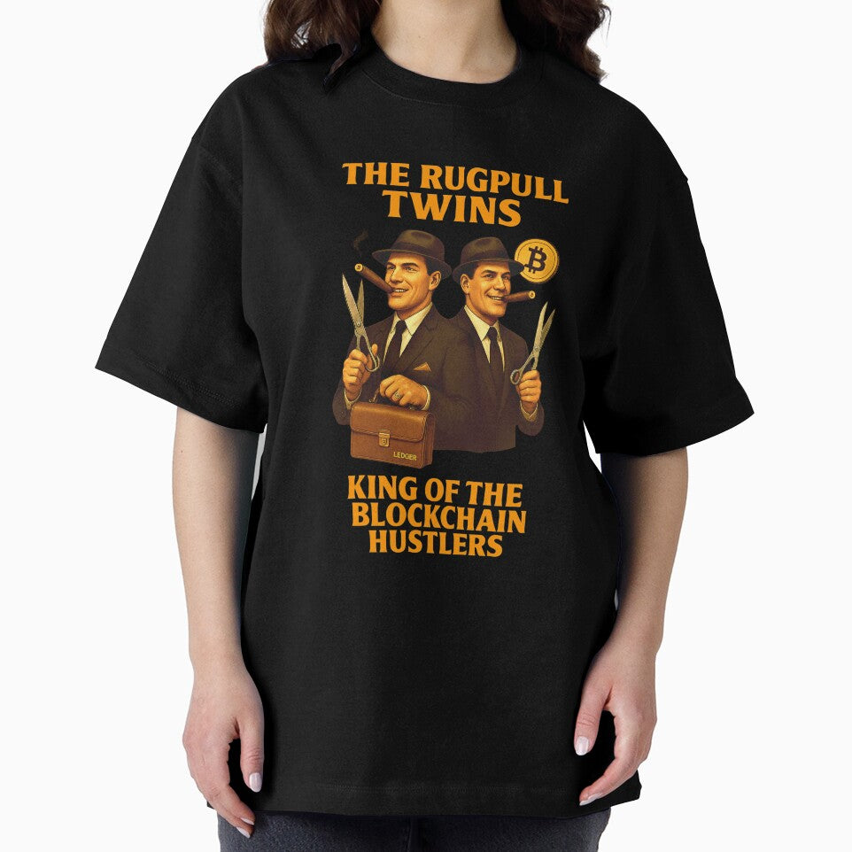 "The Rugpull Twins – King of the Blockchain Hustlers" | Crypto Scam Duo Design by BitCrop