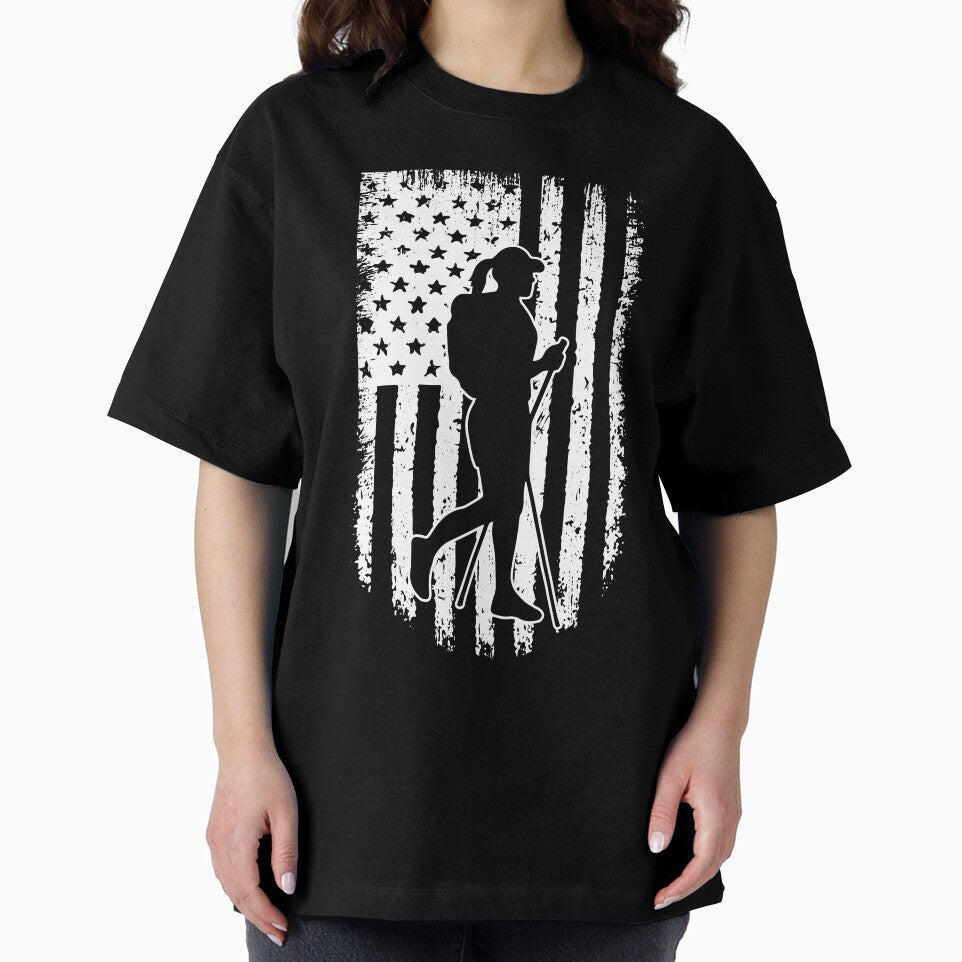Hiking American Flag Retro White by VannaShanha