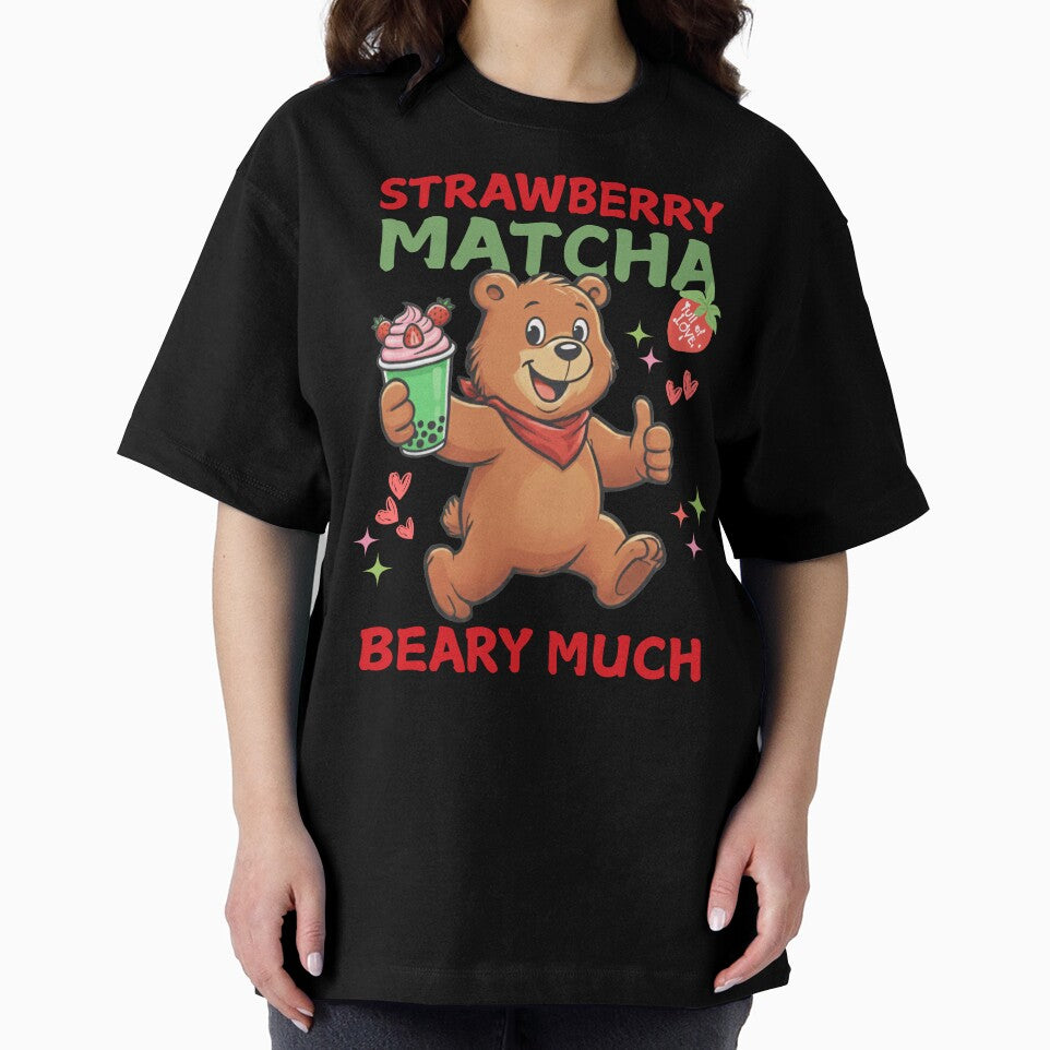 Cute Strawberry Matcha Bear  - Kawaii Boba Lover Gift by BeaverFriends
