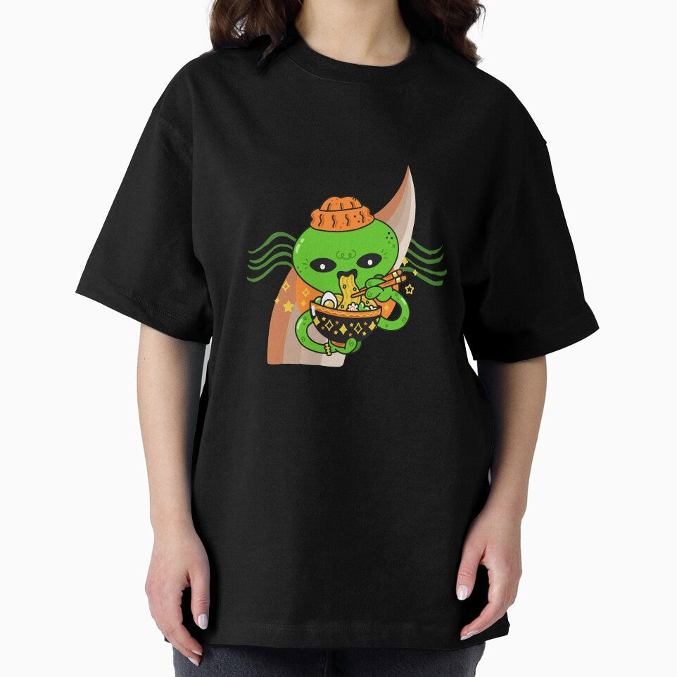 Cute alien eating ramen by jpn insprd