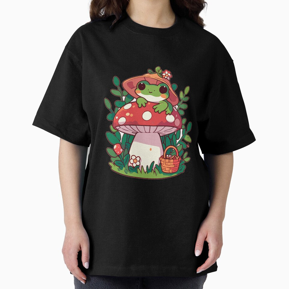 Frog on mushroom cute by GlobalDesigns-