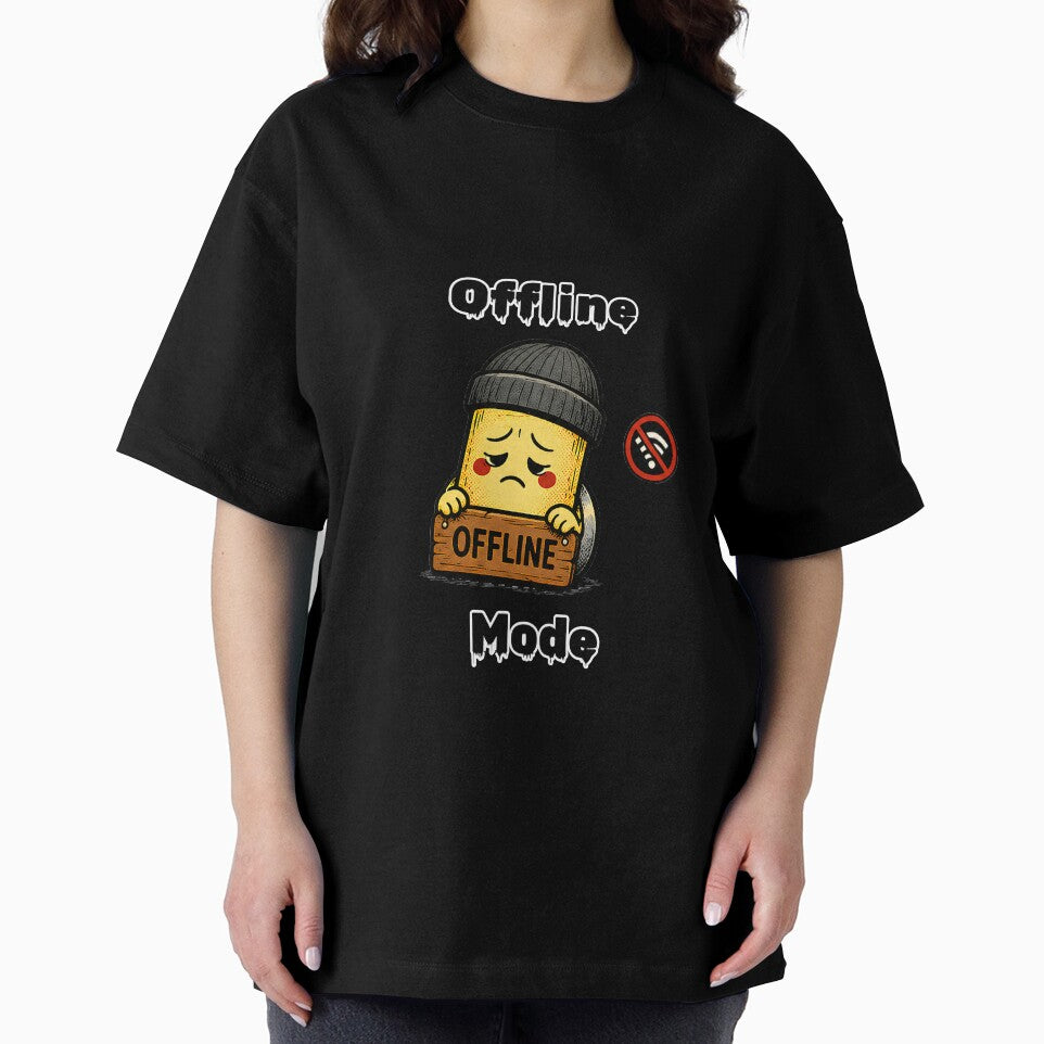 Offline Mode Shirt – Social Battery Low Funny Introvert Aesthetic Tee by DesignTeamHub