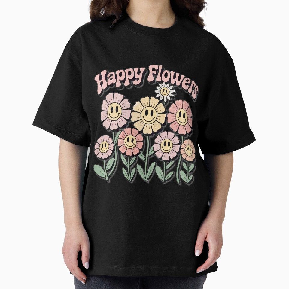 Groovy Happy Flowers Retro Smile Design by Ruth Duran