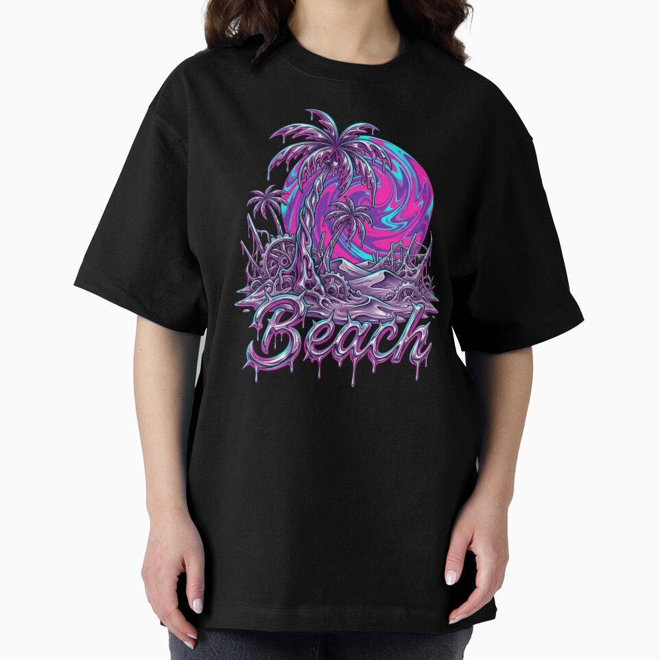Melting Palm Tree Liquid Cyber Beach 2026 by MarCinu Art